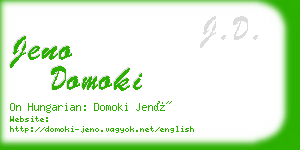 jeno domoki business card